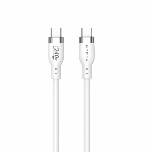 1M Silicone 240W USB-C  Charging Cable, White