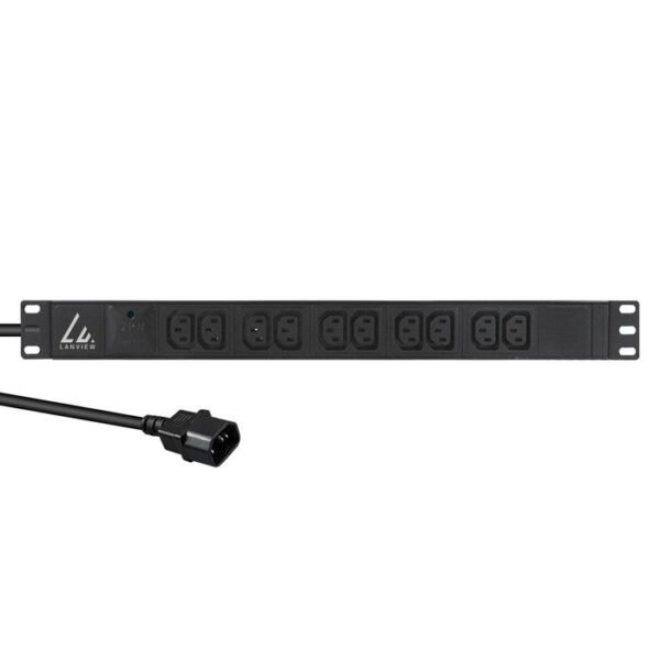 Lanview LVR-2MC14-SPD-C13X10 power distribution unit (PDU) 8 AC outlet(s) 1U Black