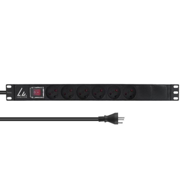 Lanview LVR-3MDK-SW-DK6 power distribution unit (PDU) 6 AC outlet(s) 1U Black