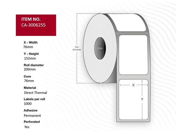 Capture CA-3006255 printer label White