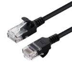 U/UTP CAT6 0.5M Black Slim Unshielded Network Cable, PVC, 4x2xAWG 30/7 CU, OD : 3.6mm