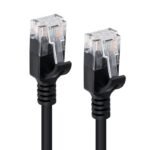 U/UTP CAT6 0.15M Black Slim Unshielded Network Cable, PVC, 4x2xAWG 30/7 CU, OD : 3.6mm - Image 2