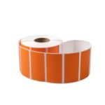Orange label 45 x 32mm, Core  25mm, Direct Thermal, Coated,  Permanent, 127mm outer diameter, 2mm Gap, No perforation, 2800 labels per roll, - Image 2