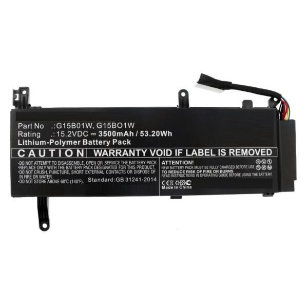 Laptop Battery for Xiaomi  53.20Wh 15.2V 3500mAh 53.20Wh  Li-Pol 15.2V 3500mAh Black for Xiaomi Tablet 171502-AD, 171502-AI, 171502-AK,