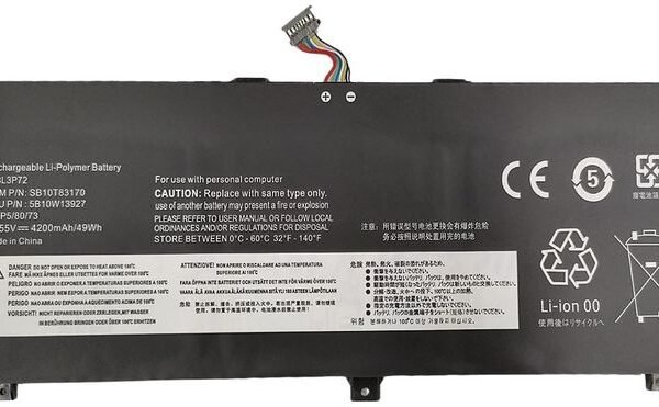 Laptop Battery for Lenovo  48.51Wh 11.55V 4200mAh 49Wh  Li-Polymer 11.55V 4200mAh for Lenovo ThinkPad X390 Yoga, ThinkPad X390