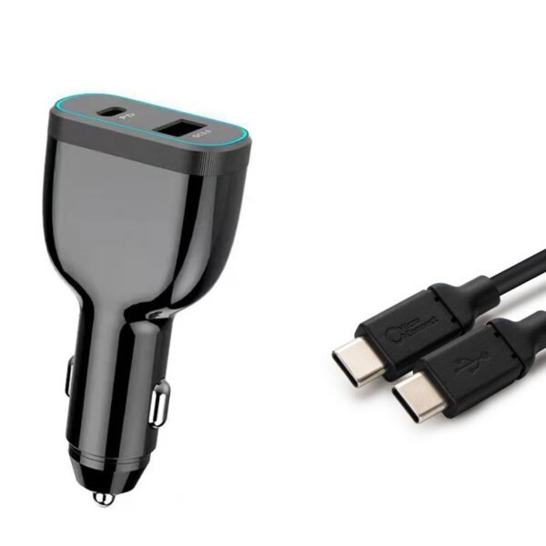 USB-C Car Charger for Laptop,  Mobile, & tablets with USB-C  to USB-C cable, 78W 5V 3A - 20V3A QC3.0 18Watt, PD 3.0 60Watt Plug:USB-C