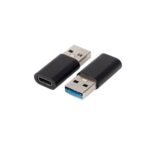 USB-A to USB-C Adapter,  10gbps Black Adapter, USB-C  connector can be used on both sides