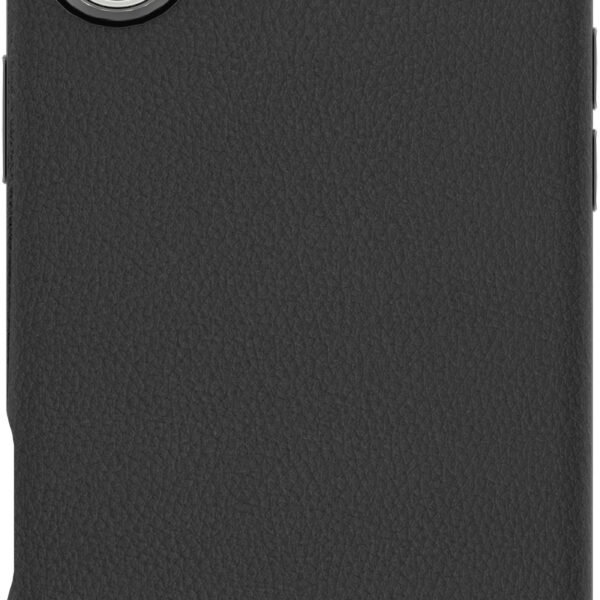 INFINITE (GRS) VENICE iPhone  16 Black PU Leather Magnetic  Cover. Material: 65% (GRS) recycled PC and 21% (GRS) recycled TPU