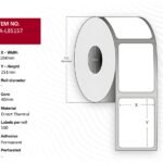 Label 104 x 251mm, Core 40mm,  Direct thermal, indoor label,  permanent adhesive. 160 labels per roll, 10 rolls per box.