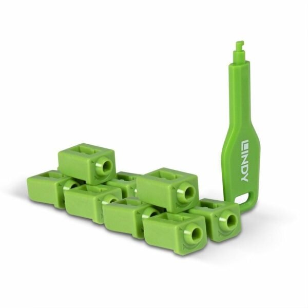 SFP Port Locks Green, x 10 +  1 Key