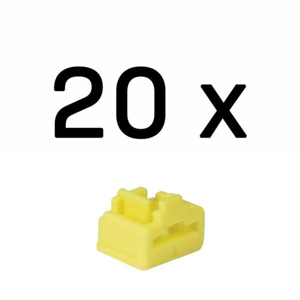 RJ-45 Port Blockers (Without  Key) - Pack of 20, Yellow