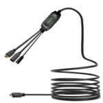 USB-C HUB Cable with USB3.0 &  Charging 7.5m black