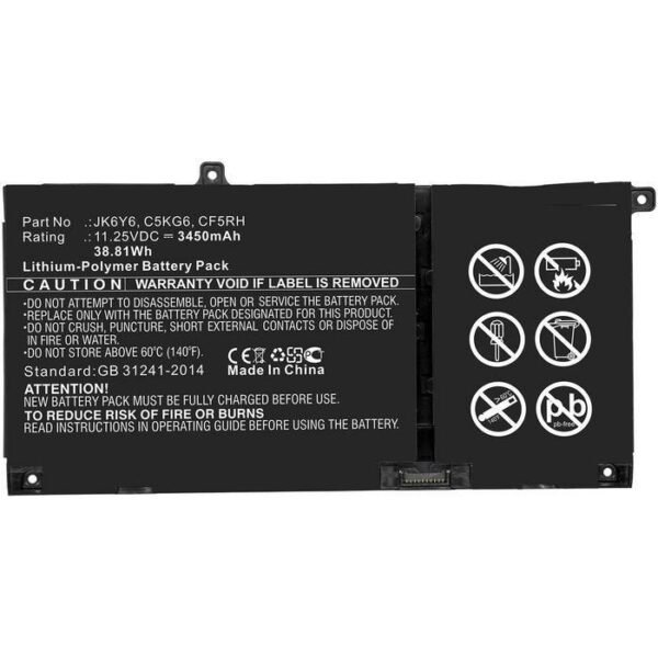 Laptop Battery for Dell  38.81Wh 11.25V 3450mAh