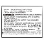 Battery for SmartPhone 7.40Wh  Li-Pol 3.7V 2000mAh,  GH43-05060A for Galaxy XCover 5