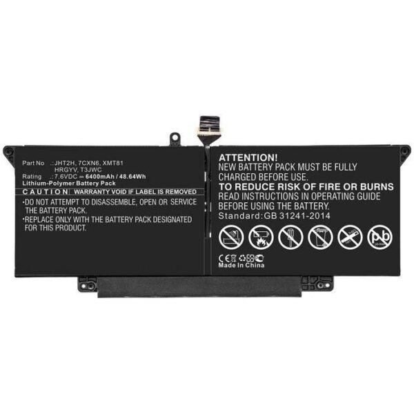 Laptop Battery for Dell  49.28Wh 7.7V 6400mAh