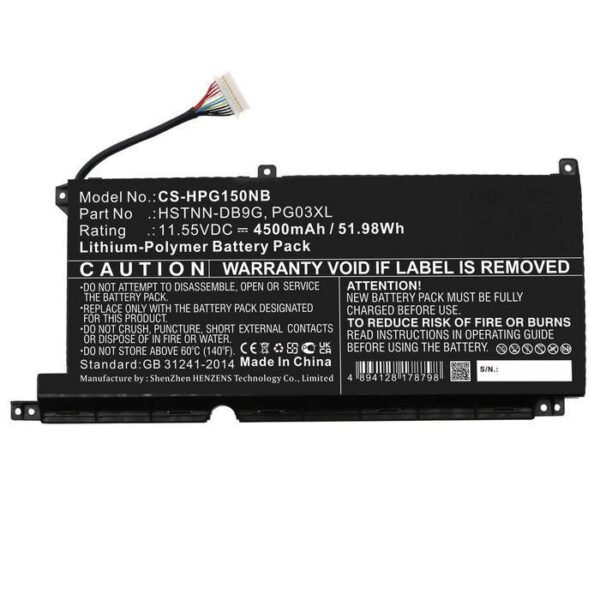 Laptop Battery for HP 51.98Wh  11.55V 4500mAh