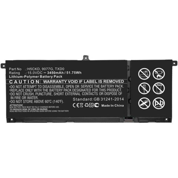 Laptop Battery for Dell  51.75Wh 15V 3450mAh