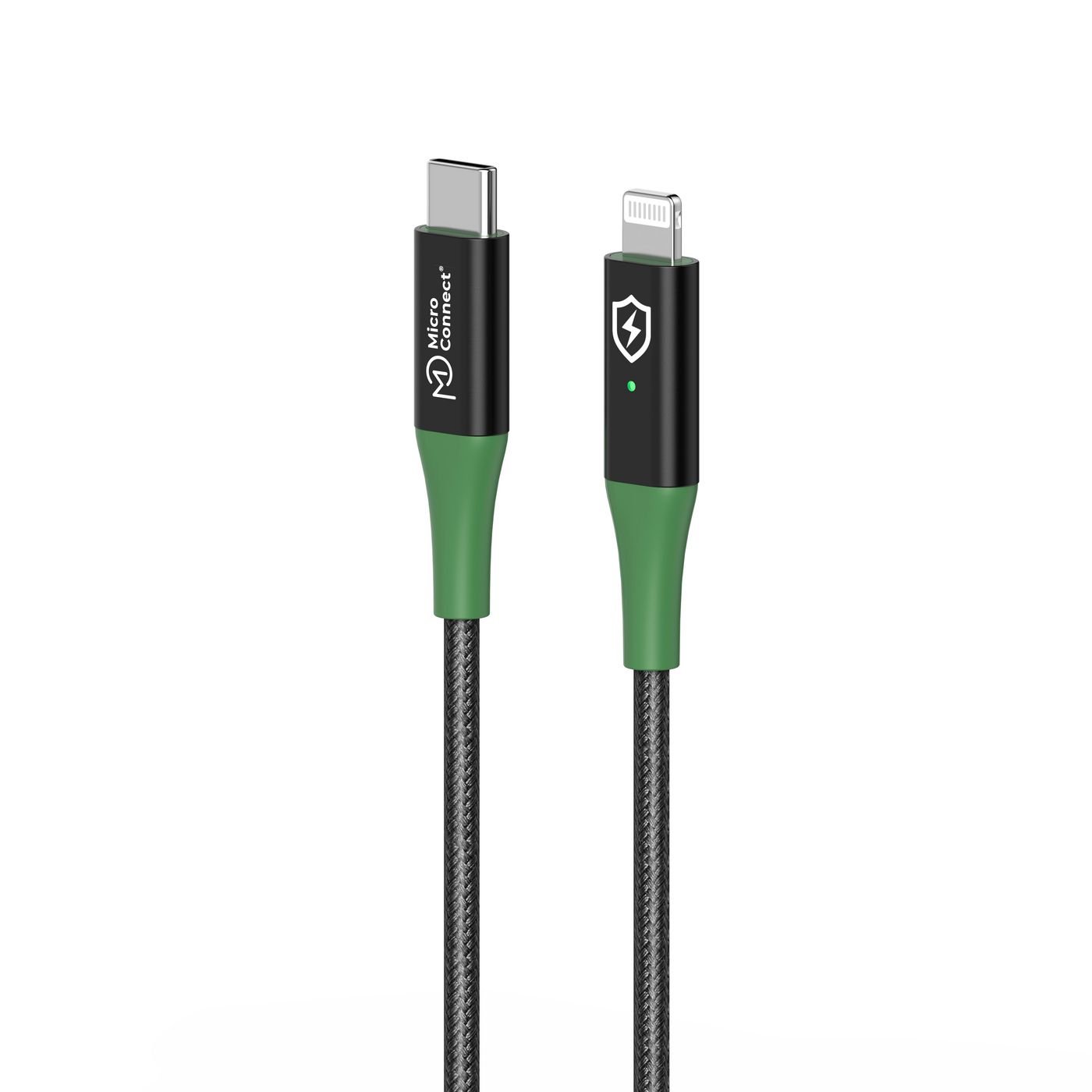 Img_34671988.jpg Smart Charge MFI USB-C to Lightning Cable 1m Black/Green Smart Charge MFI USB-C to Lightning Cable 1m Black/Green - Image 1
