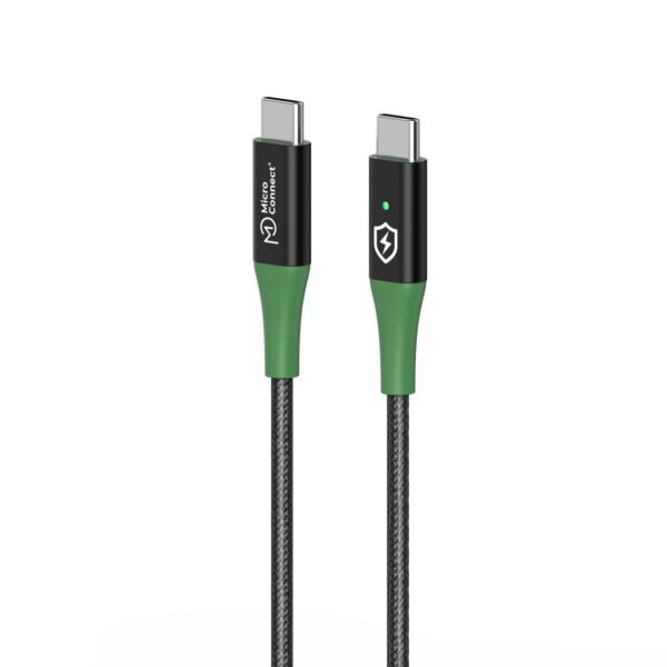 Smart Charge USB-C to USB-C  Cable 1m Black/Green Smart  Charge USB-C to USB-C Cable 1m Black/Green