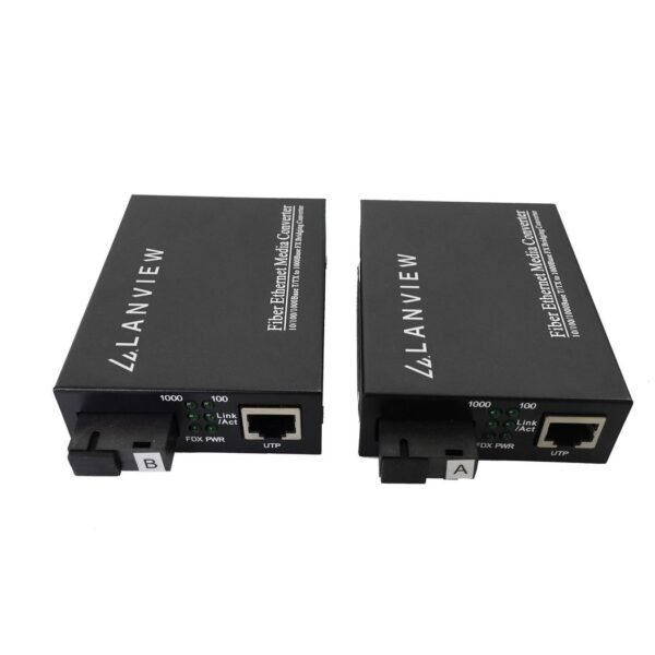 Pair of 10/100/1000Base-T  RJ45 to 1000Base-X SC  Unmanaged Media Converter 20Km