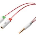 Headset converter Dual- to  Single Headset converter  Dual-Single, 3.5mm TRS, Male, Female, White