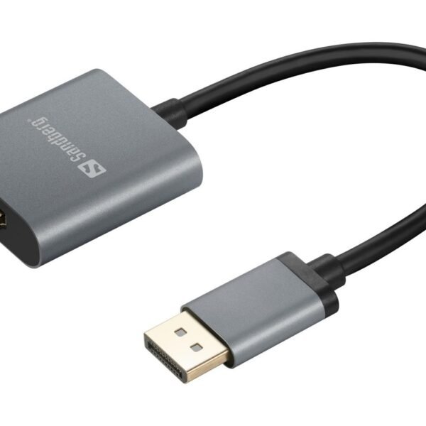 DisplayPort 1.4 to HDMI 2.0  4K Adapter Adapter  DP1.4<gt/>HDMI2.0 4K60, DisplayPort, HDMI 2.0, Male/Female, Grey