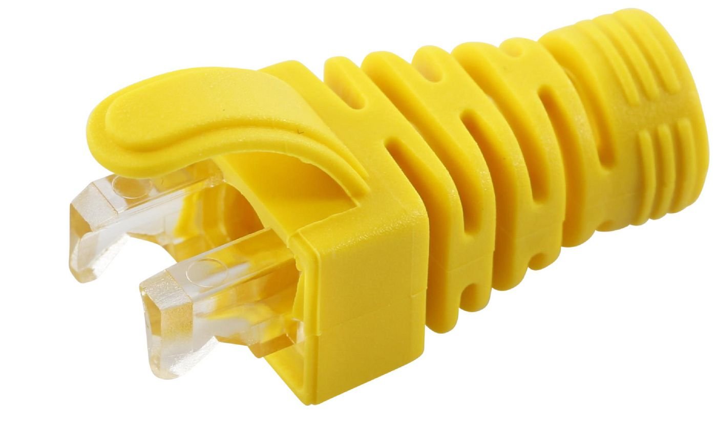 Img_34744342.jpg Strain Relief Boot Cat5e, Cat6, Cat6A cables upto 6.5MM Yellow, 100pcs - Image 1