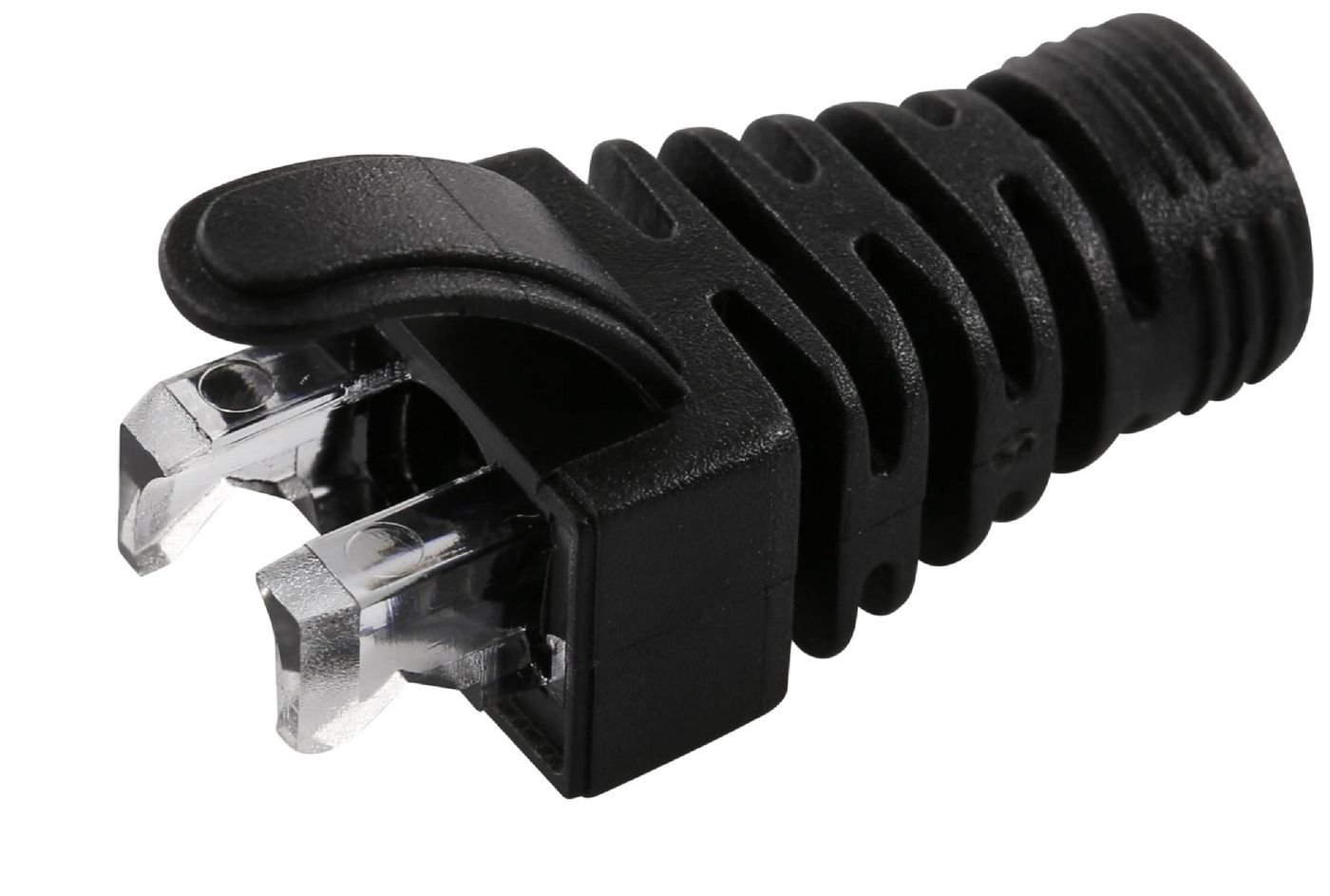 Img_34744365.jpg Strain Relief Boot Cat5e, Cat6, Cat6A cables upto 6.5MM Black, 100pcs - Image 1