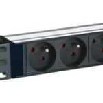 POWER STRIP 10" -  4WAY -  ALUMINIUM FINISH - 2M CABLE