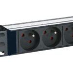 POWER STRIP 10" -  4WAY -  ALUMINIUM FINISH - 2M CABLE