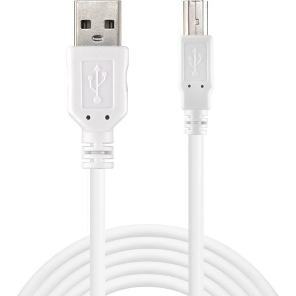 USB 2.0 A-B Cable 1.8 m USB 2.0 A-B male 1.8 m, 1.8  m, USB A, USB B, USB 2.0, Male/Male, White