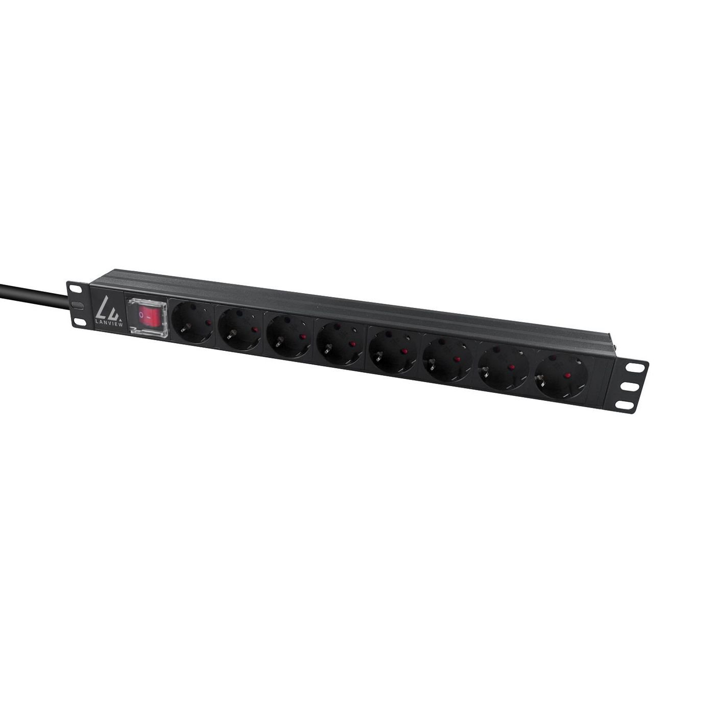 Img_34771885.jpg 19" rack mount power strip, 1U, 16A with 8 x Schuko socket, C14 plug - Image 1