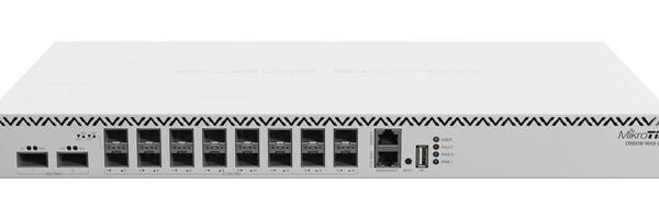 Cloud Router Switch  518-16XS-2XQ-RM with QCA9531  750 MHz CPU, 64 MB RAM, 98DX8525 switch chip, 2 x 100G QSFP28 ports, 16x 25G