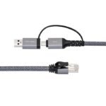 CAT6 FTP to USB A-C adapter  cable, 5 meter - Image 2
