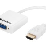 HDMI to VGA+Audio Converter HDMI to VGA+Audio Converter,  HDMI Type A (Standard), VGA (D-Sub) + 3.5mm, Male, Female, White, RoHS