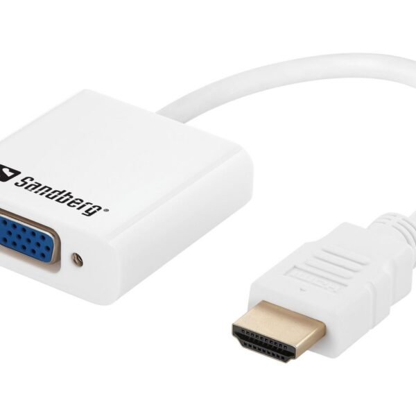 HDMI to VGA+Audio Converter HDMI to VGA+Audio Converter,  HDMI Type A (Standard), VGA (D-Sub) + 3.5mm, Male, Female, White, RoHS