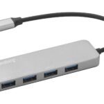 USB-C to 4 x USB 3.0 Hub SAVER USB-C to 4 x USB 3.0 Hub  SAVER, USB 2.0 Type-C, USB 3.2 Gen 1 (3.1 Gen 1) Type-A, Silver, Aluminium, 1