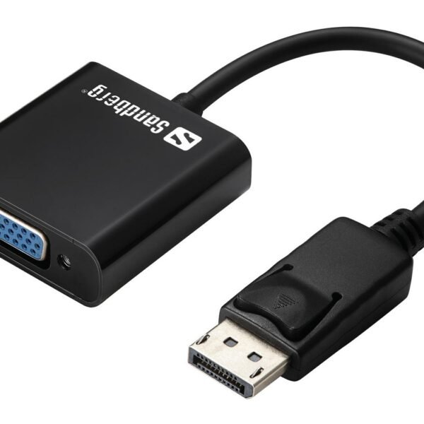 Adapter DisplayPort to VGA Adapter DisplayPort<gt/>VGA,  DisplayPort, VGA (D-Sub), Male, Female, 1920 x 1080 pixels, 1920 x 1080 (HD