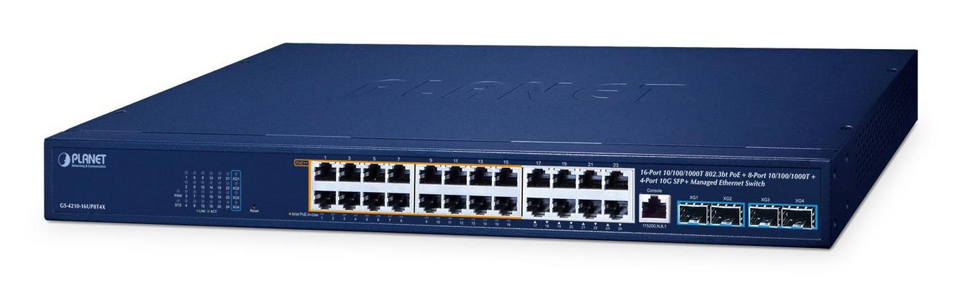 Img_34937167.jpg IPv6/IPv4, 16-Port 10/100/1000T 95W 802.3bt PoE + 8-Port 10/100/1000T + 4-Port 10G SFP+ Managed Switch - Image 1