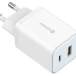 Home Charger 65W GaN - USB-C  + USB-A, EU Plug - White