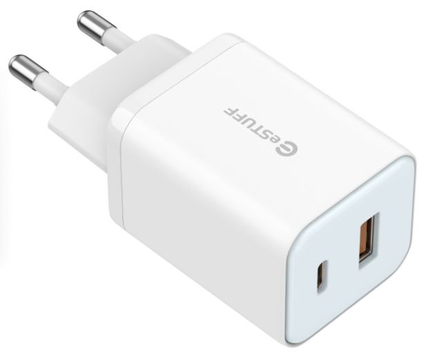 Img_34978988.jpg Home Charger 65W GaN - USB-C + USB-A, EU Plug - White - Image 1