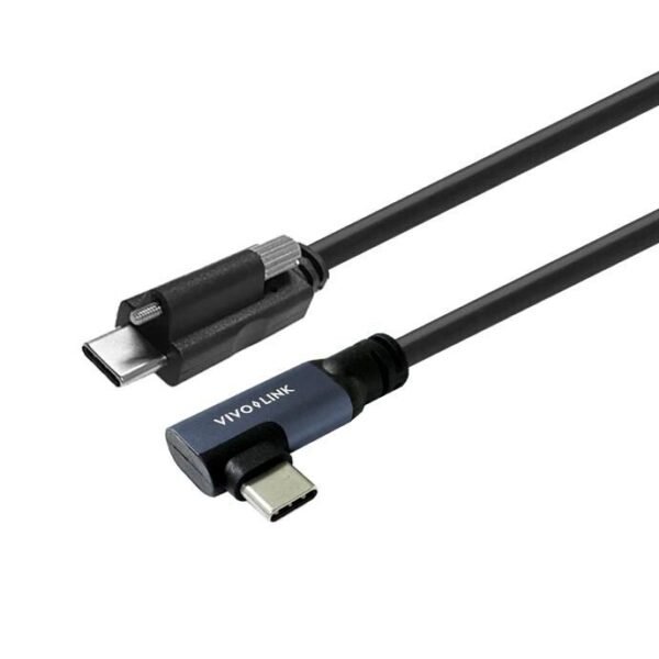 USB-C to USB-C Cable Angled  3m with lock screw Minicoax  for Professional use