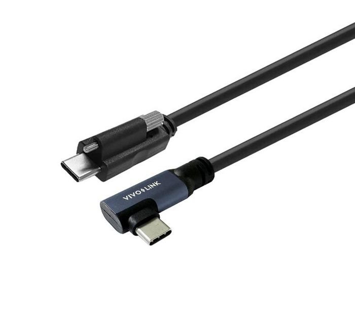 Img_35031477-1 USB-C to USB-C Cable Angled 4m with lock screw Minicoax for Professional use - Image 1