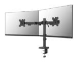 DS60-600BL2, Dual Monitor  Arm, 10-32", 0-8 kg/Screen,  Quick-fix, 180?-stop, 100% plastic-free packaging - Black