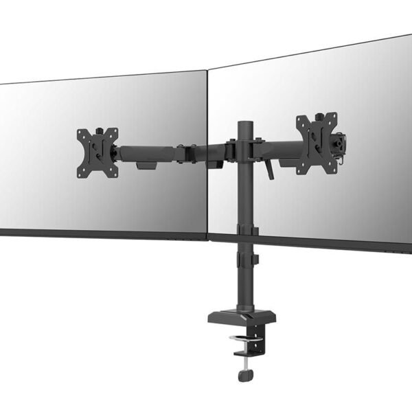 DS60-600BL2, Dual Monitor  Arm, 10-32", 0-8 kg/Screen,  Quick-fix, 180?-stop, 100% plastic-free packaging - Black