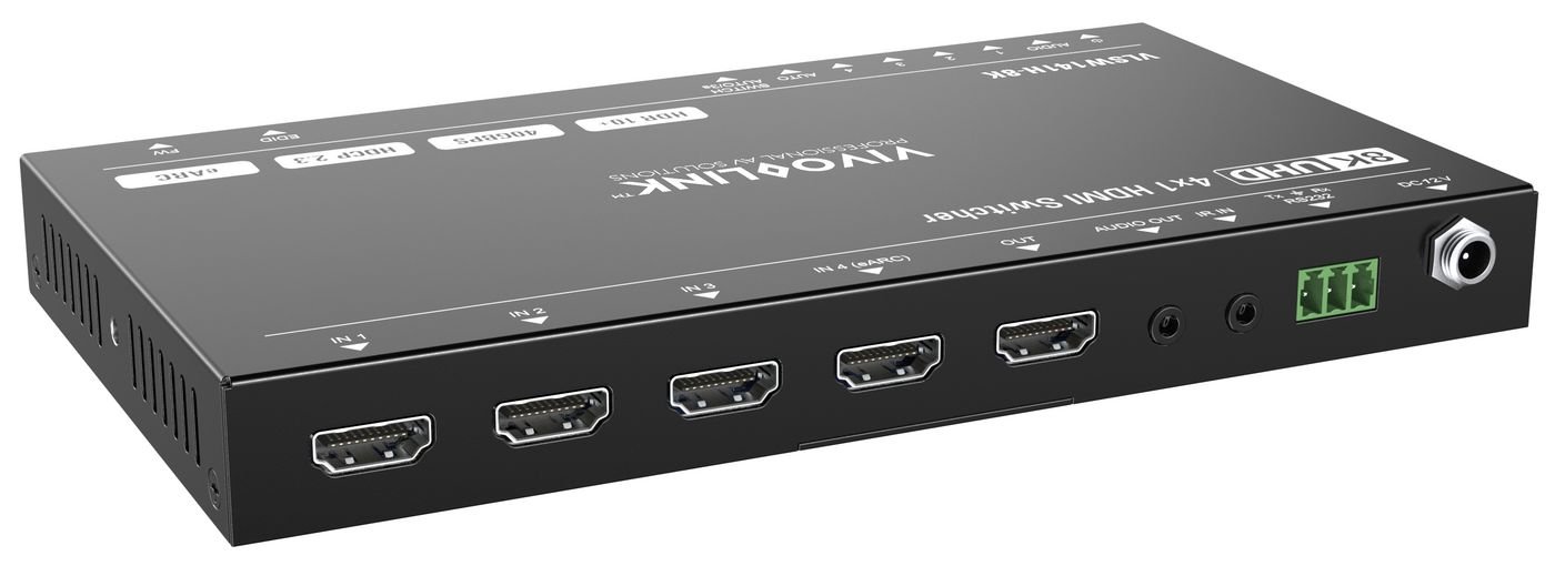 Img_35097800.jpg HDMI switcher 4x1 8K@60Hz with RS232 control, eARC and analogue audio de-embedder function - Image 1