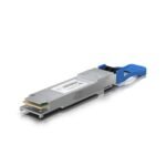 QSFP28 transceiver that  supports 100G connections up  to 10 km using single-mode fiber with a duplex LC UPC connector.