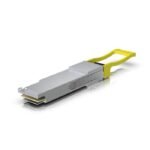 QSFP28 transceiver that  supports 100G connections up  to 2 km using single-mode fiber with an MPO-12 APC connector. - Image 3