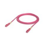 Indoor OM4 multi-mode fiber  patch cable with duplex LC  UPC connectors. Cable length 5M
