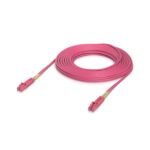 Indoor OM4 multi-mode fiber  patch cable with duplex LC  UPC connectors. Cable length 15M
